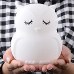 Lampada LED gufo in silicone con luce notturna USB