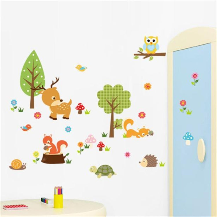 Adesivi murali animali della foresta in PVC 55x80 cm
