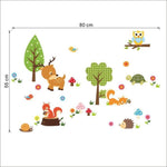 Adesivi murali animali della foresta in PVC 55x80 cm