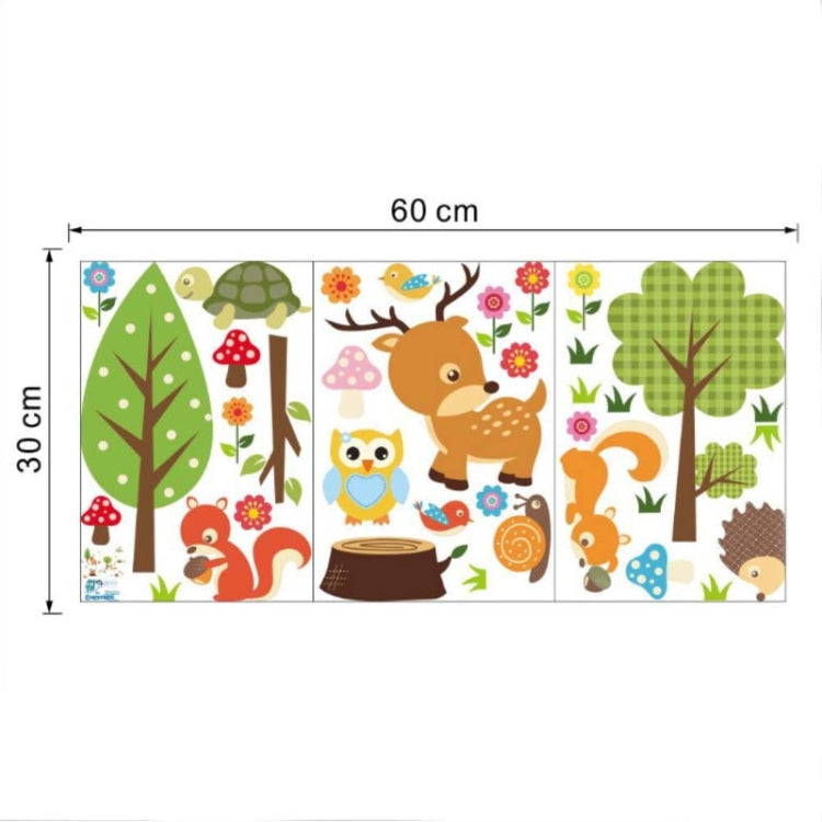Adesivi murali animali della foresta in PVC 55x80 cm