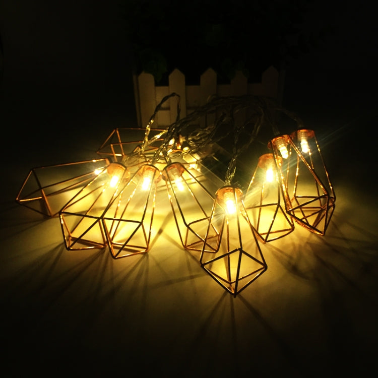 Stringa luminosa LED 1,5m 10 LED diamante bianco caldo