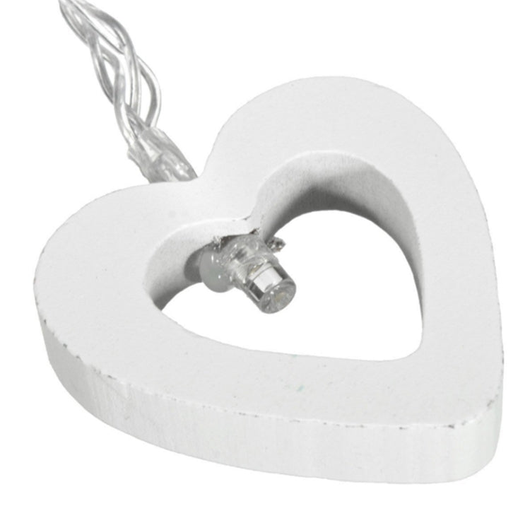 Stringa luminosa cuore in legno 1,2 m 10 LED Natale