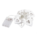 Stringa luminosa cuore in legno 1,2 m 10 LED Natale