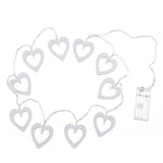 Stringa luminosa cuore in legno 1,2 m 10 LED Natale