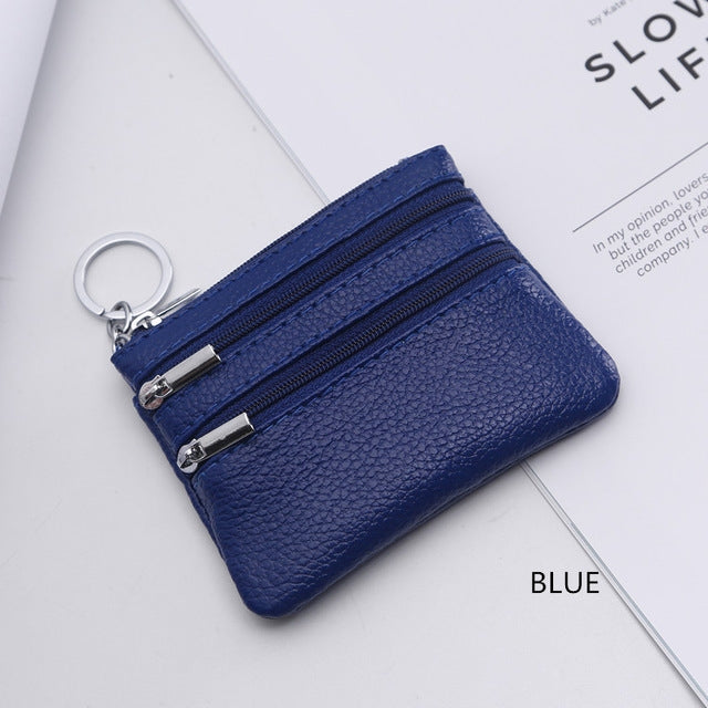 Portafoglio piccolo donna in pelle PU con cerniera