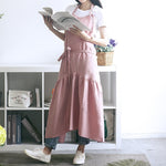 Grembiule lungo slim fit in cotone e lino 98 cm