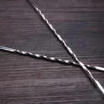 Set 2 pezzi agitatore e forchetta in acciaio inox 32 cm