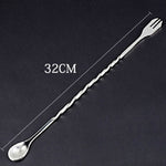 Set 2 pezzi agitatore e forchetta in acciaio inox 32 cm