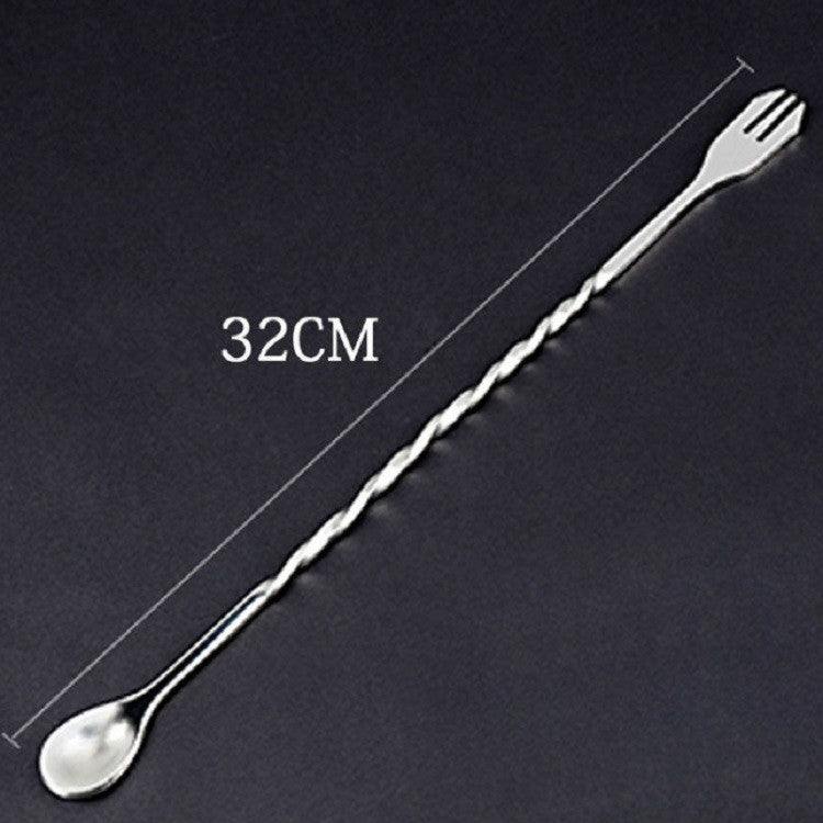 Set 2 pezzi agitatore e forchetta in acciaio inox 32 cm