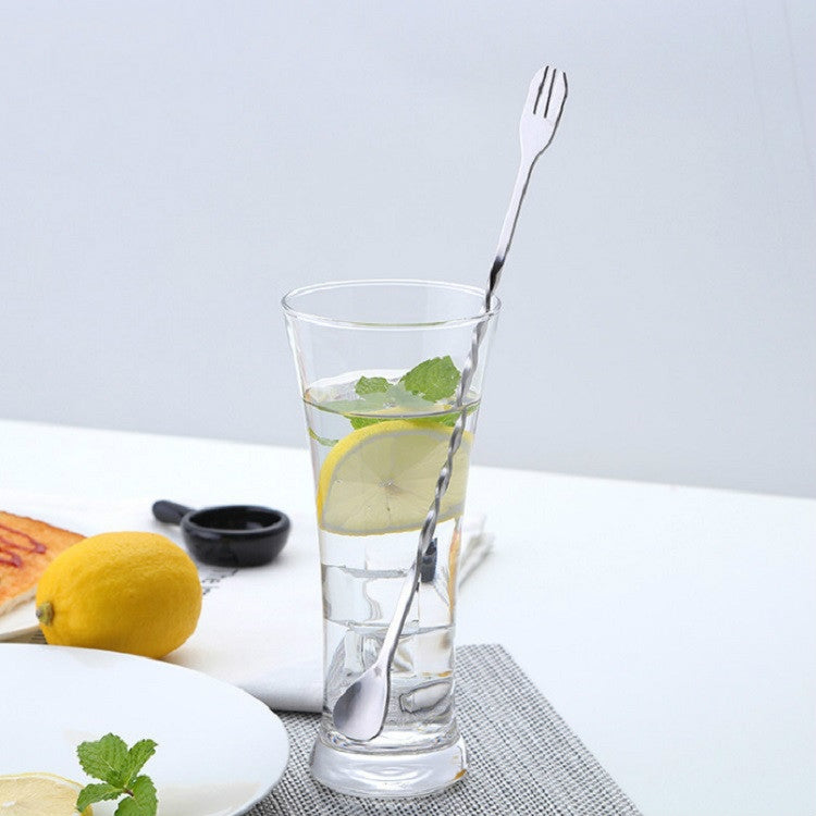 Set 2 pezzi agitatore e forchetta in acciaio inox 32 cm