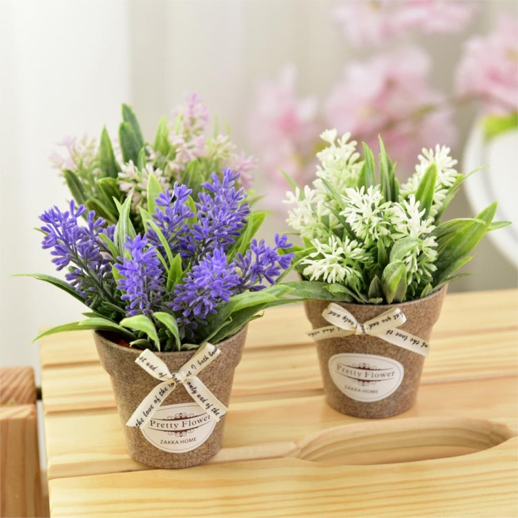 Set 2 fiori artificiali in vaso di plastica 12 cm