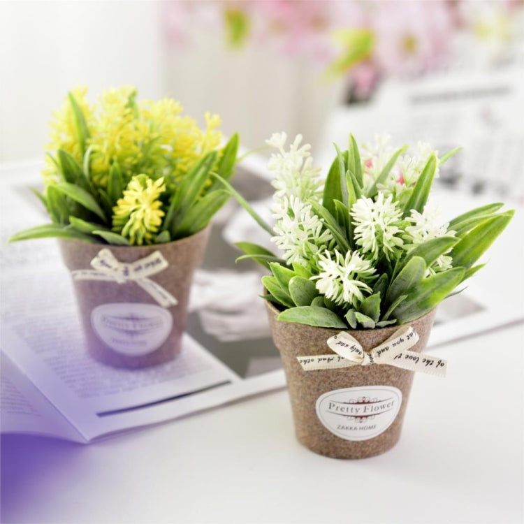 Set 2 fiori artificiali in vaso di plastica 12 cm