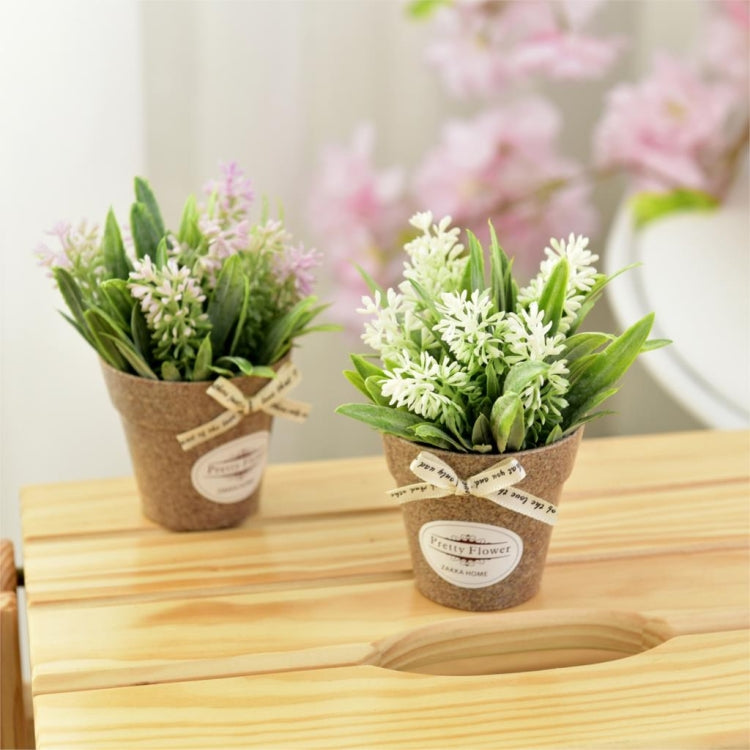Set 2 fiori artificiali in vaso di plastica 12 cm