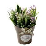 Set 2 fiori artificiali in vaso di plastica 12 cm