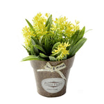 Set 2 fiori artificiali in vaso di plastica 12 cm