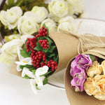 Sacchetti regalo carta Kraft con bouquet e spago 100 pz