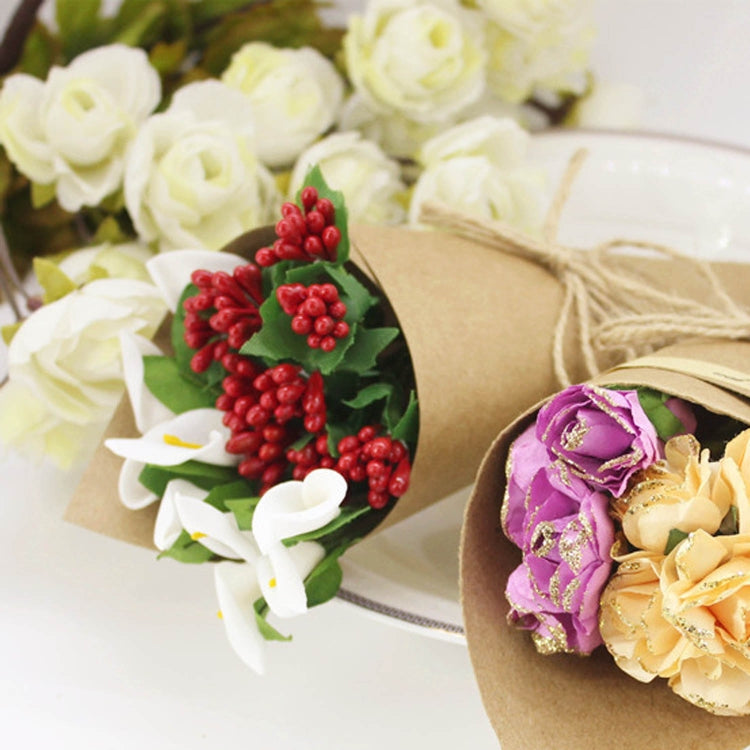 Sacchetti regalo carta Kraft con bouquet e spago 100 pz