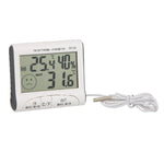 Termometro digitale LCD con sensore esterno bianco