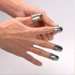 Set 4 protezioni dita regolabili in acciaio inox