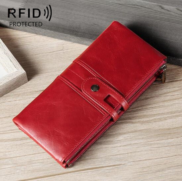 Pochette portafoglio donna in pelle con porta carte
