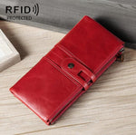 Pochette portafoglio donna in pelle con porta carte