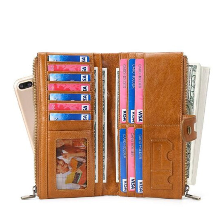Pochette portafoglio donna in pelle con porta carte