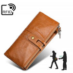 Pochette portafoglio donna in pelle con porta carte