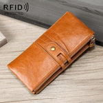 Pochette portafoglio donna in pelle con porta carte