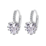 Orecchini cuore in argento sterling 925 con zirconi