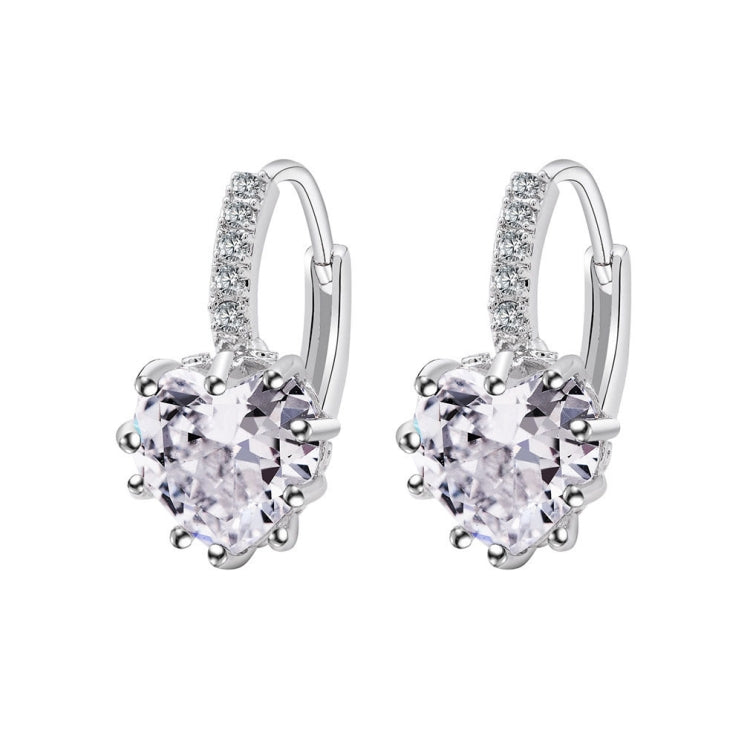 Orecchini cuore in argento sterling 925 con zirconi