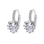 Orecchini cuore in argento sterling 925 con zirconi