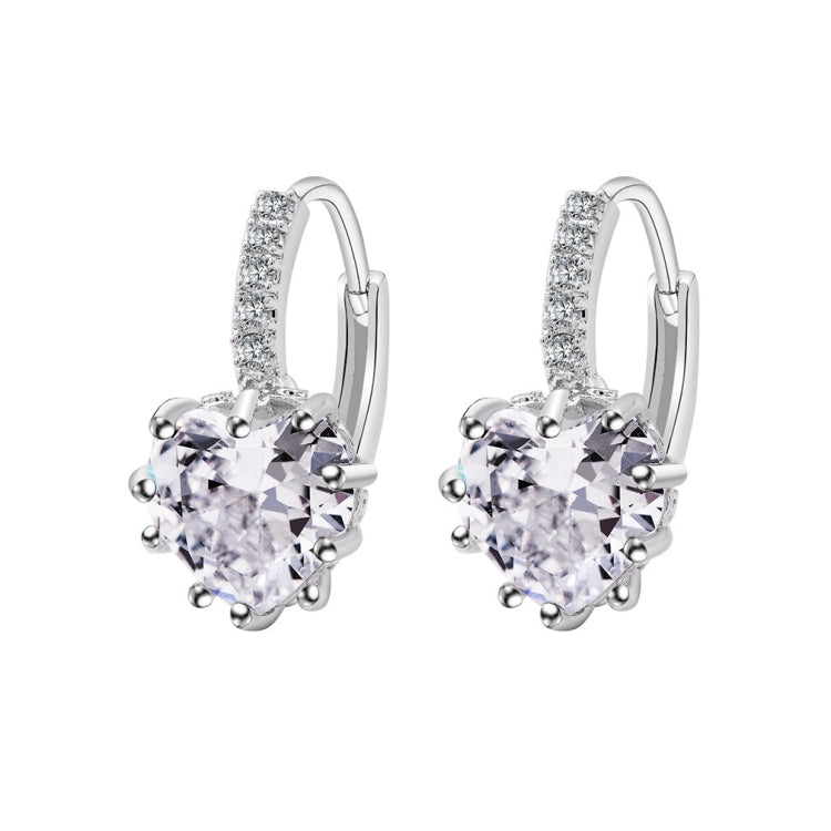 Orecchini cuore in argento sterling 925 con zirconi