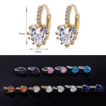 Orecchini cuore in argento sterling 925 con zirconi
