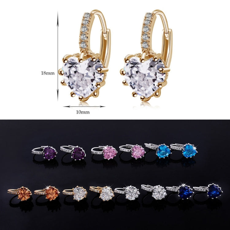 Orecchini cuore in argento sterling 925 con zirconi