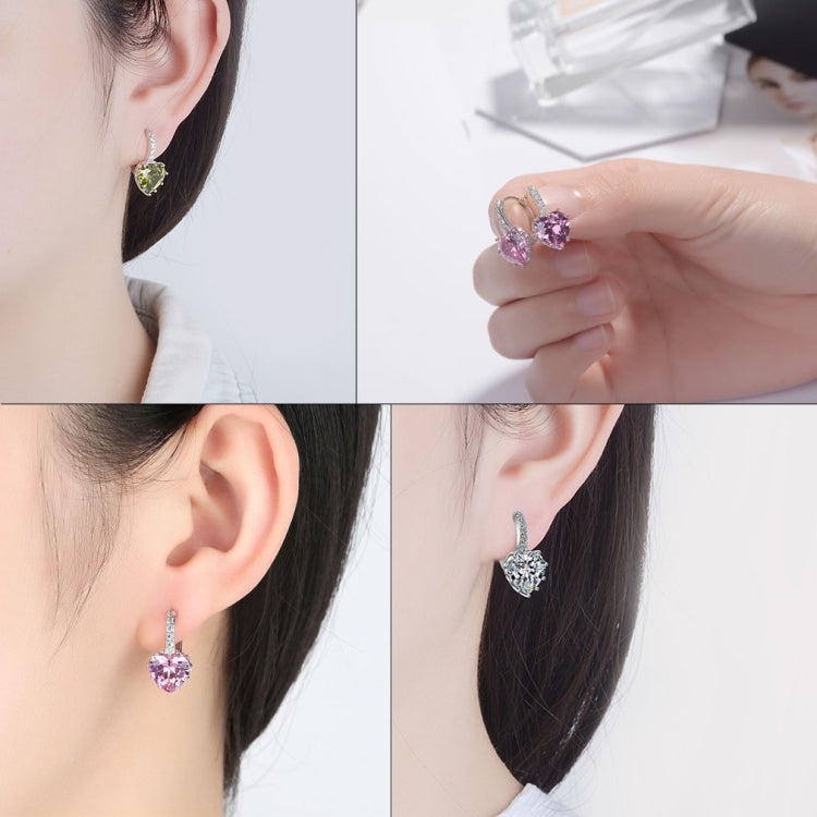 Orecchini cuore in argento sterling 925 con zirconi