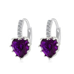 Orecchini cuore in argento sterling 925 con zirconi