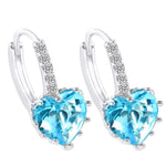 Orecchini cuore in argento sterling 925 con zirconi