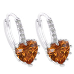 Orecchini cuore in argento sterling 925 con zirconi