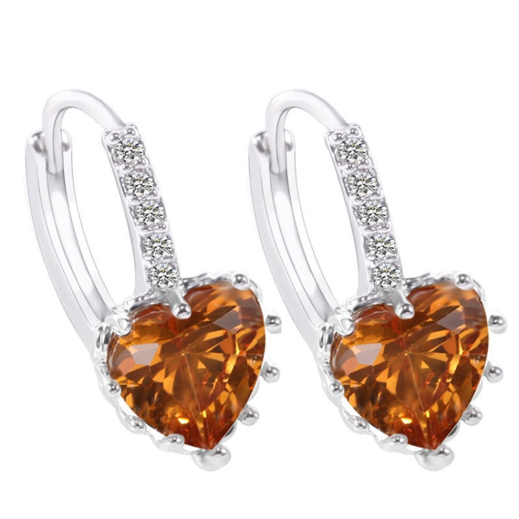 Orecchini cuore in argento sterling 925 con zirconi