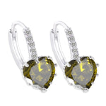 Orecchini cuore in argento sterling 925 con zirconi
