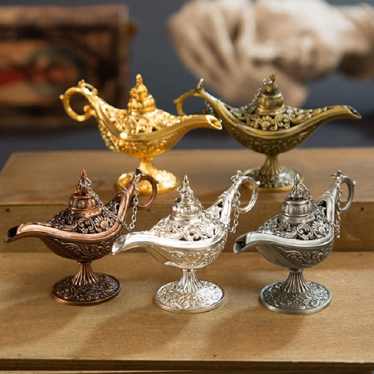 Lampada magica di Aladino in metallo 12,5x5x7 cm