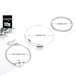 Bracciale donna argento con 3 perline e bussola a freccia