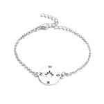 Bracciale donna argento con 3 perline e bussola a freccia