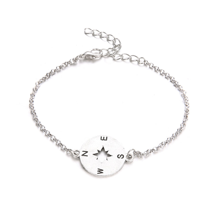 Bracciale donna argento con 3 perline e bussola a freccia