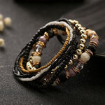 Bracciale elastico multistrato con perline da donna