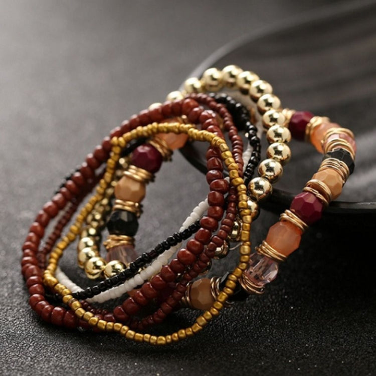 Bracciale elastico multistrato con perline da donna