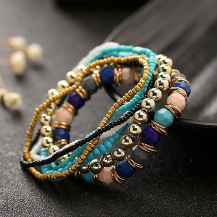 Bracciale elastico multistrato con perline da donna