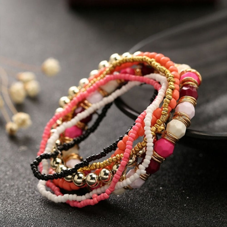 Bracciale elastico multistrato con perline da donna