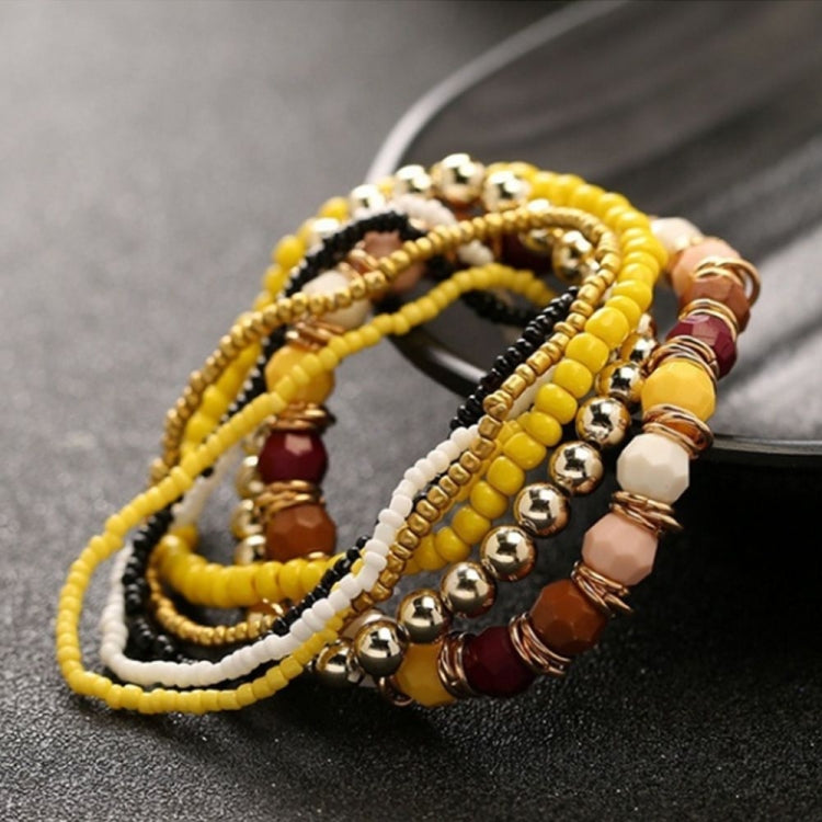 Bracciale elastico multistrato con perline da donna