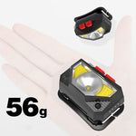 Faro LED ricaricabile T09-COB luce bianca e rossa 350 lumen